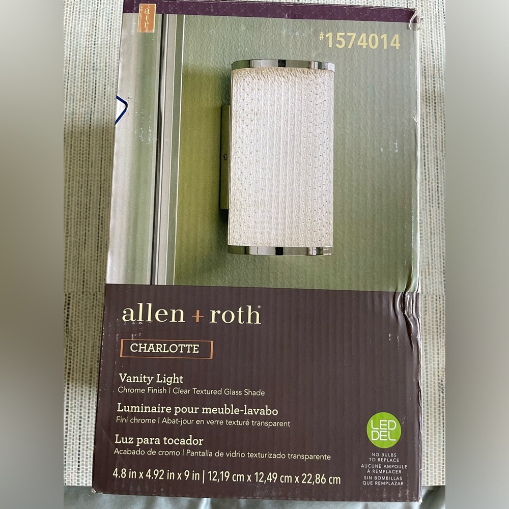 Set of 2 allen + roth Charlotte Polished Chrome LED Vanity Lights